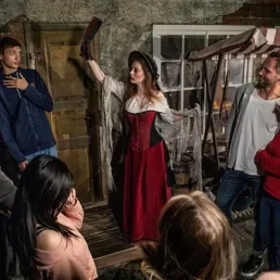 A girl tells you that butcher Carl Grossmann is looking for a housekeeper - find out what happens next at the Berlin Dungeon