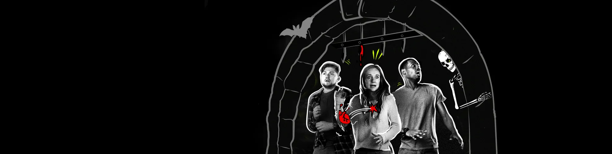 Besucher betreten das Hamburg Dungeon 