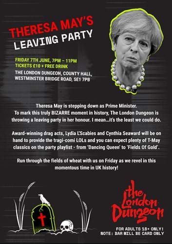 Theresa May's Leaving Party Poster